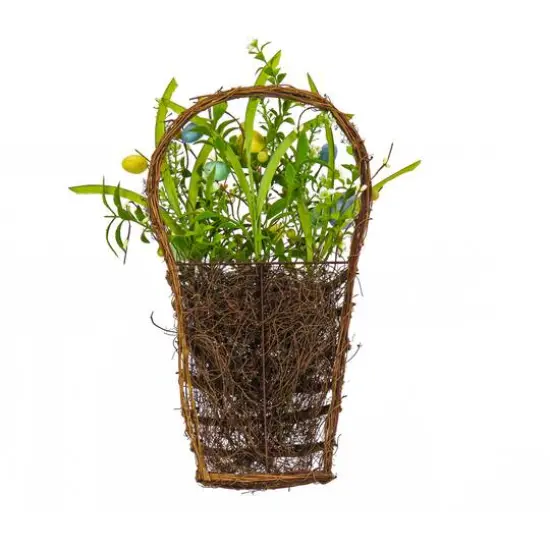 18" Spring Flowers & Eggs Wall Basket {5}