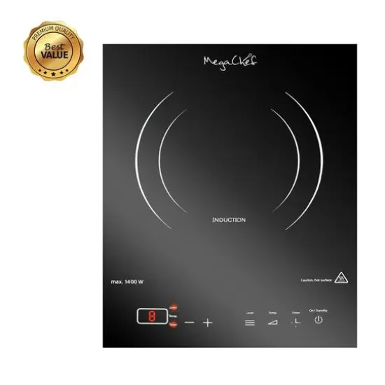 MegaChef Portable 1400W Single Induction Countertop Cooktop With Digital Control Panel {5}