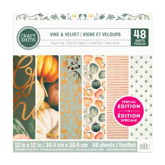 Craft Smith 12" x 12" Vine & Velvet Paper Pad {1}
