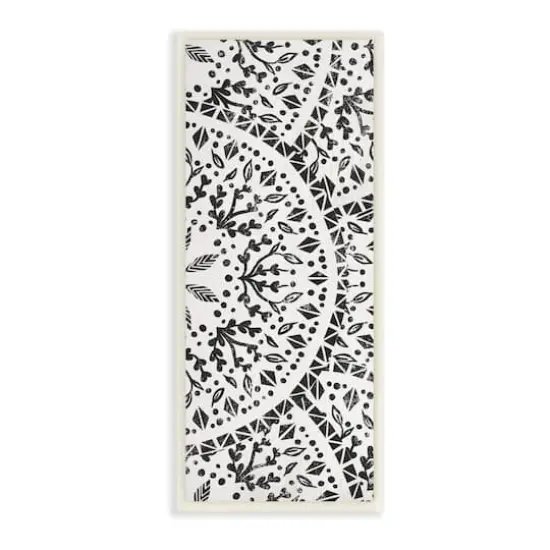 Stupell Industries Boho Fractal Pattern Study Vintage Style Distressed Botanicals,7" x 17" {1}