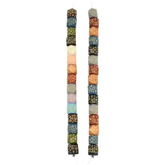 Multicolored Cheetah Print Wood Cube Beads, 12.5mm by Bead Landing&trade; {4}
