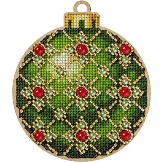 Wonderland Crafts Green Ornament Cross-Stitch Kit {3}