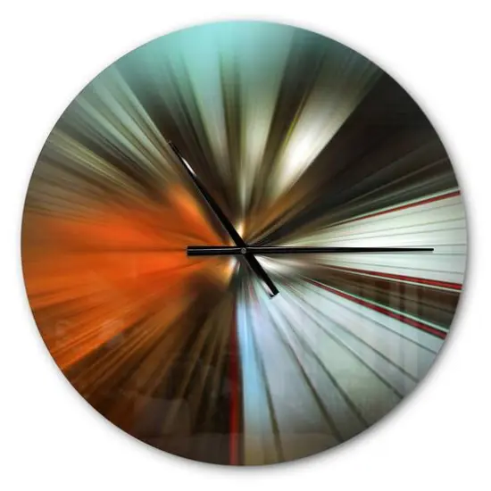 Designart Brown Focus Color Modern Wall Clock {1}