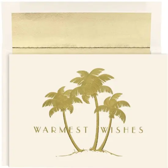 JAM Paper Gold Palm Trees Blank Christmas Cards Set, 18ct. {1}