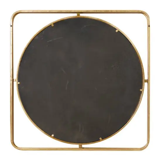 Gold Contemporary Metal Wall Mirror, 34" x 34" {6}