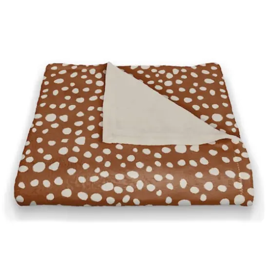 Terracotta Spots 50" x 60" Coral Fleece Blanket {3}