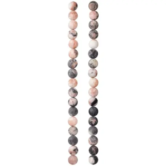Pink & Gray Mix Agate Round Beads, 8mm by Bead Landing&trade; {4}
