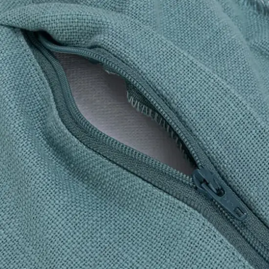 Hello Honey&reg; 20" Blue & Brown Striped Woven Linen Fringed Pillow {5}