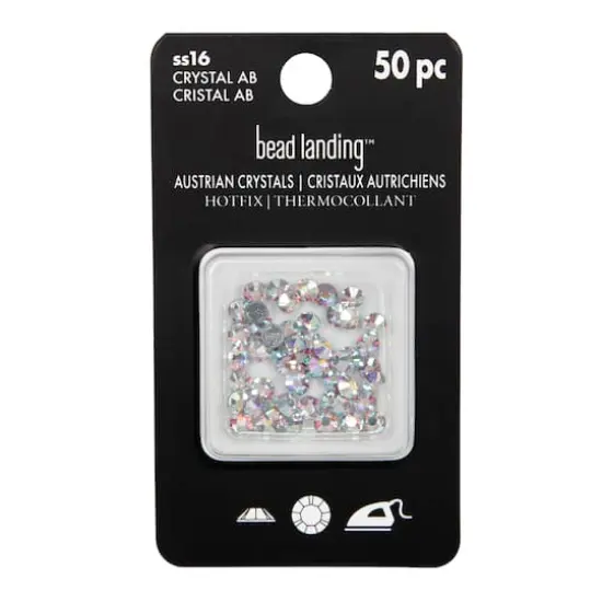 SS16 Round Hotfix Austrian Crystals by Bead Landing&trade;, 50ct. Crystal Aurora Borealis {5}