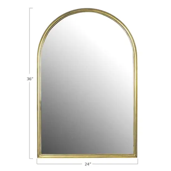 Hello Honey&reg; 36" Gold Arched Metal Wall Mirror {6}