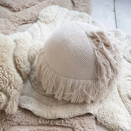 Hello Honey&reg; 12" Cream Cirrus Cotton String Orb Pillow {4}