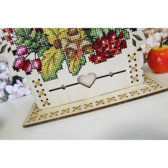 MP Studia Autumn Bouquet Cross Stitch On Wood Kit {4}