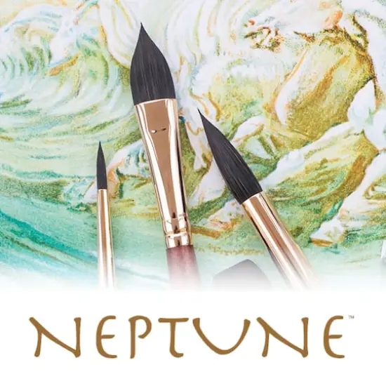 Princeton™ Neptune™ Synthetic Squirrel Angle Shader Watercolor Brush, Size 1/4 {3}