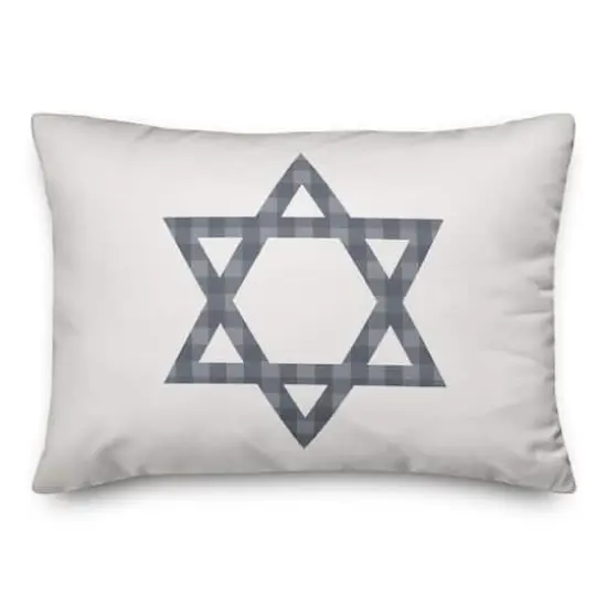 Plaid Star of David 14x20 Spun Poly Pillow {1}
