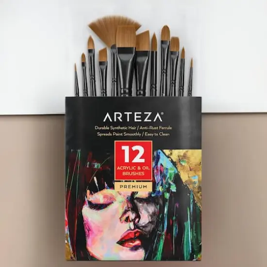 Arteza&reg; Acrylic & Oil 12 Piece Brush Set {7}