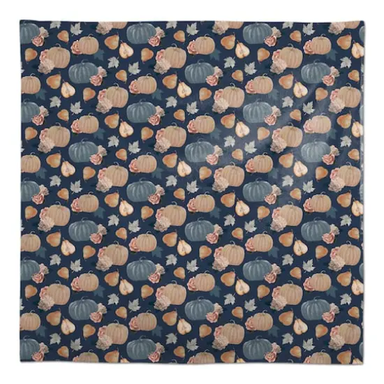 58" Sweet Harvest Pattern Blue Tablecloth {1}