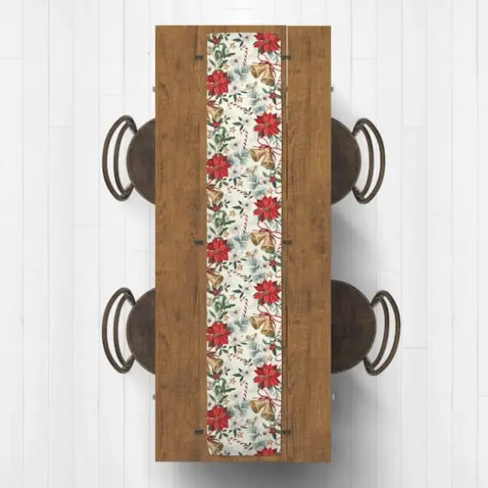 Poinsettia Floral Poly Twill Table Runner {3}