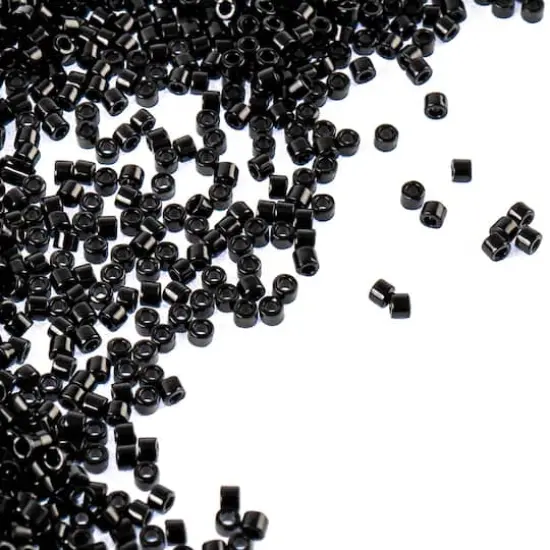 Miyuki Delica Glass Round Seed Beads, 11/0 Opaque Black {1}