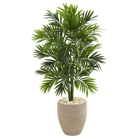 4ft. Areca Artificial Palm Tree in Sand Colored Planter {1}