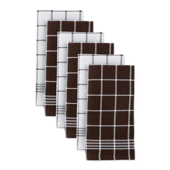 DII&reg; Waffle Weave Dishtowels, 6ct. Mocha {5}