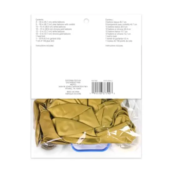 10ft. Gold & White Balloon Garland by Celebrate It&trade; {5}