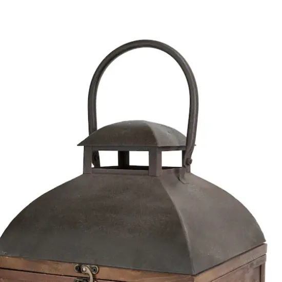 Farmhouse Brown Candle Lantern Set, 24.5" & 20" {8}