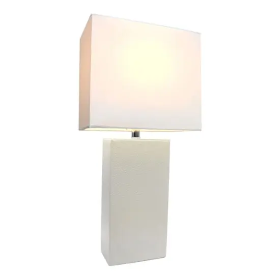 Lalia Home Lexington 21" Leather Home D&eacute;cor Table Lamp White {3}