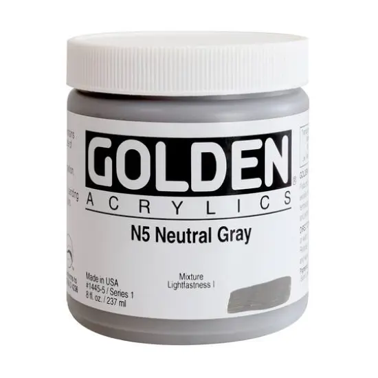 Golden&reg; Heavy Body Acrylic Paint, 8oz. N5 Neutral Gray {1}