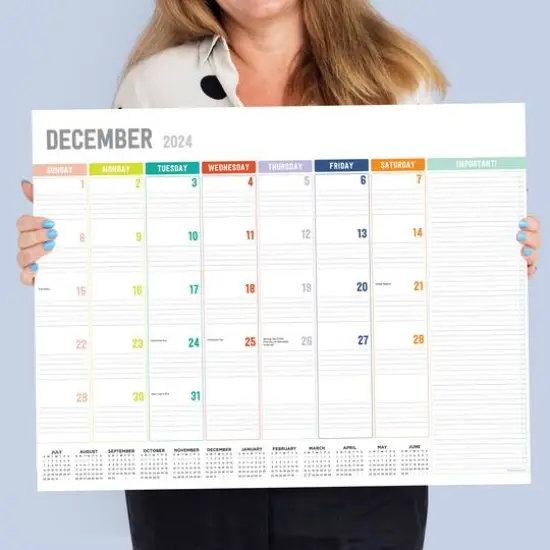 TF Publishing 2024-2025 Large Rainbow Blocks Desk Pad Calendar {7}