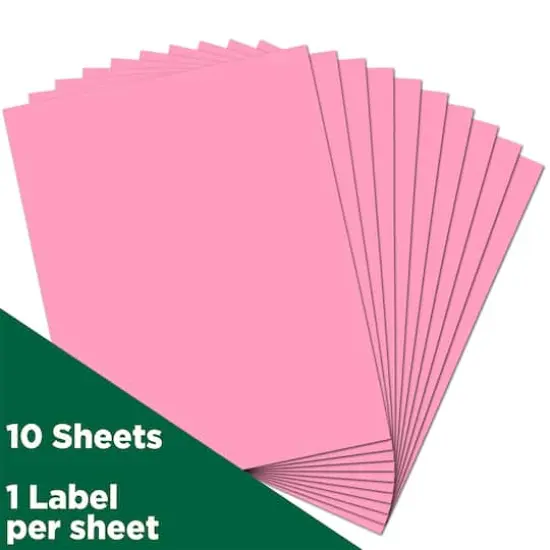 JAM Paper Shipping Labels, 8.5" x 11" Ultra Pink {4}