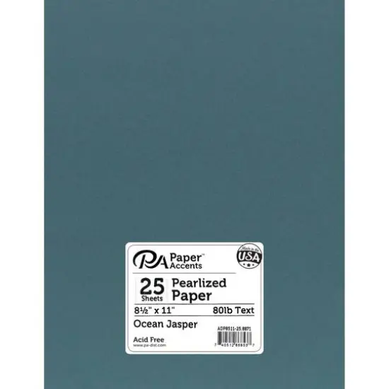 PA Paper&trade; Accents Pearlized 8.5" x 11" 80lb. Paper, 25 Sheets Ocean Jasper {1}
