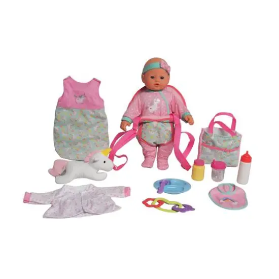 Dream Collection Pink 16" Baby Doll Travelling Set {1}