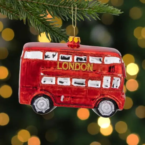 4.5" Red Double Decker London Tour Bus Christmas Ornament {9}