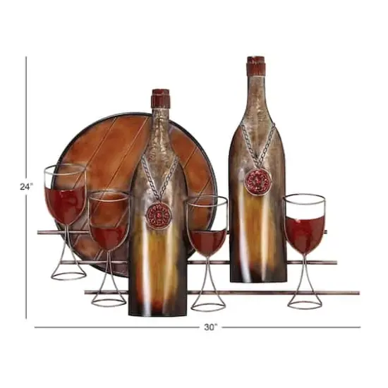 Multicolored Traditional Wine Bar Metal Wall D&eacute;cor {7}