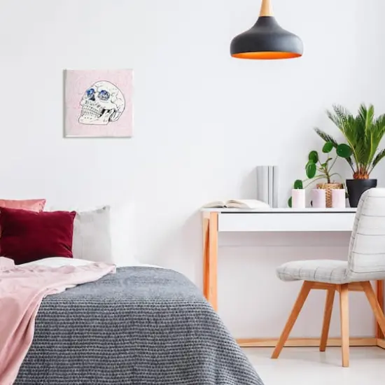 Stupell Industries Pink Roses Crystal Eyes Skull Wall Plaque Art {3}