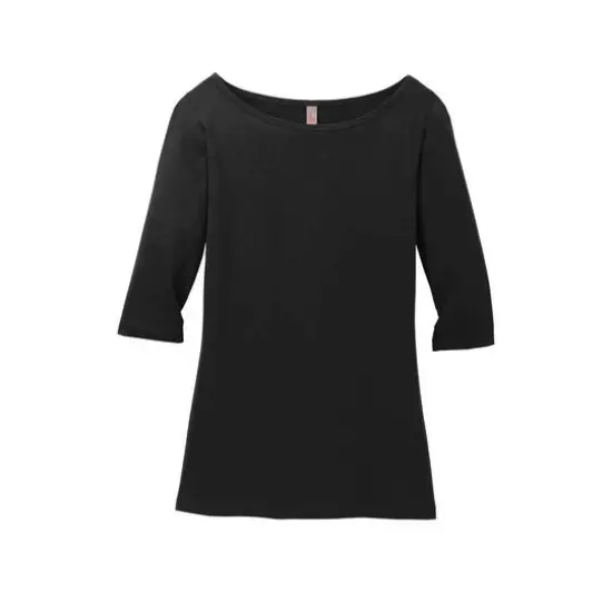 District&reg; Women's Perfect Weight&reg; 3/4 Sleeve T-Shirt Jet Black {1}