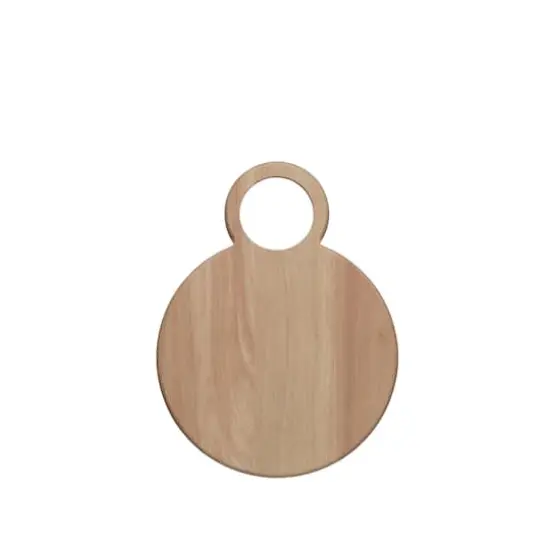 11.75" Natural Round Wood Cheese Board with Knife by Ashland&reg; {4}