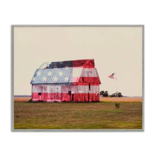 Stupell Industries Americana Farmhouse Barn Framed Giclee Art Gray {1}