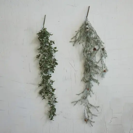 Hello Honey&reg; 43" Frosted Green Faux Pine Hanging Plant with Pinecones {3}