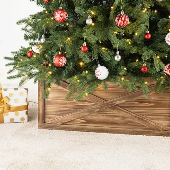 Glitzhome&reg; 22" Natural Wooden Tree Collar {4}