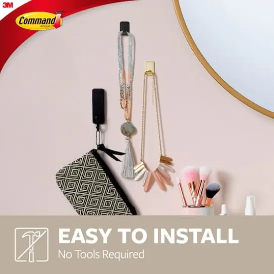 Command&trade; Small Decorative Metal Hooks, Matte Black {5}