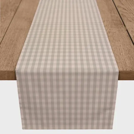 Plaid Cotton Twill Table Runner Blush {1}