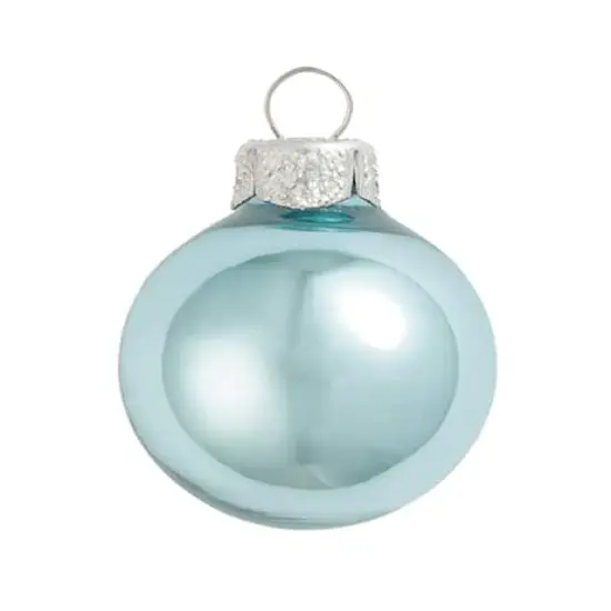Whitehurst 40ct. 1.25" Glossy Glass Ball Ornaments Baby Blue Shiny {1}
