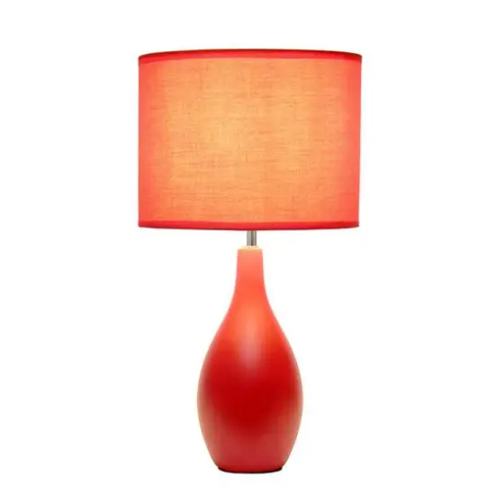 Creekwood Home Essentix 18" Ceramic Dewdrop Table Lamp Red {6}