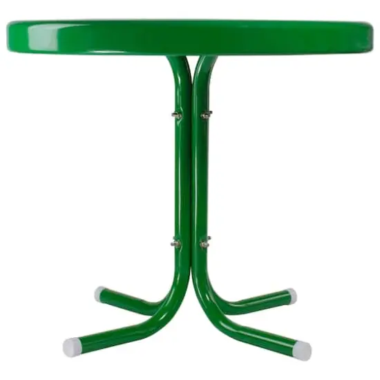 22" Outdoor Retro Tulip Side Table Green {4}