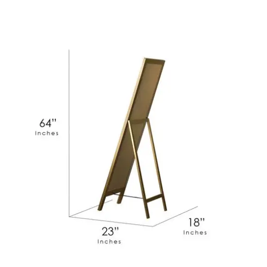 Head West Gold Full Size Free Standing Easel Dressing Mirror - 18" x 64" {8}