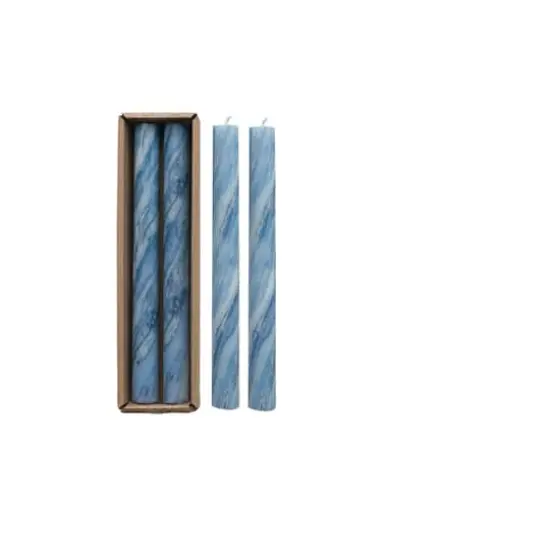 Hello Honey® 10" Blue Marbled Unscented Taper Candles, 2ct. {3}