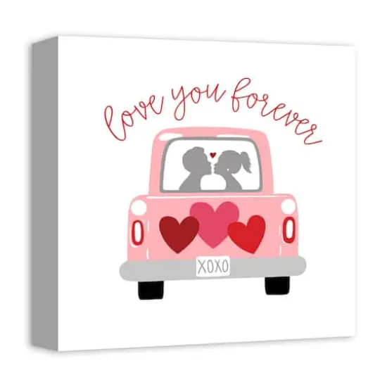 Valentines Truck 12" x 12" Canvas Wall Art {3}
