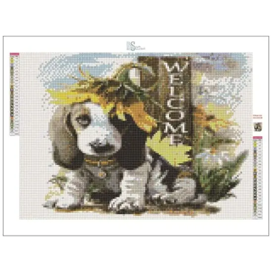 Sparkly Selections Welcome Puppy Diamond Painting Kit, Round Diamonds {4}