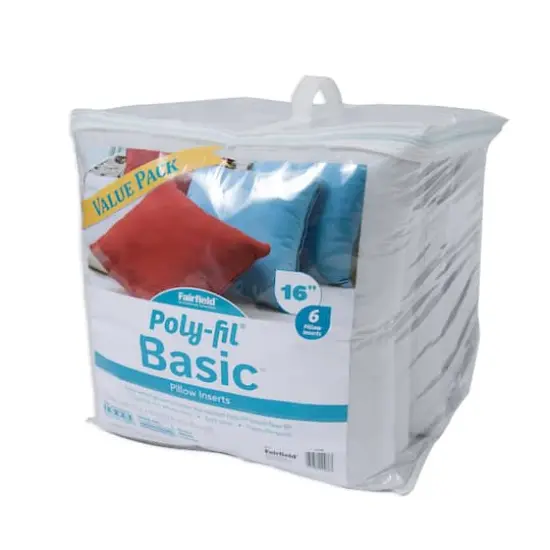 Poly-Fil&reg; Basic&trade; 6ct. Pillow Inserts, 16" x 16" {3}